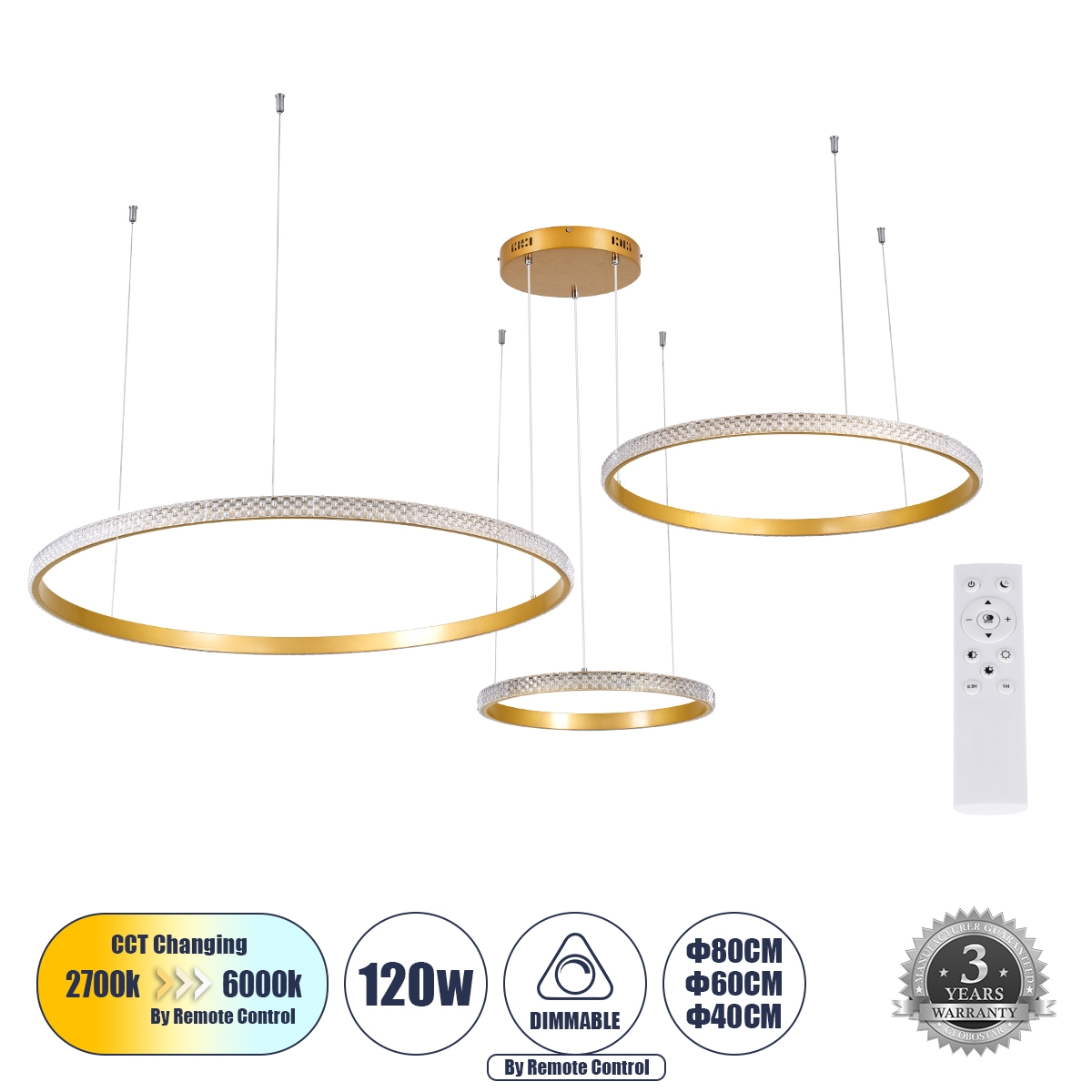 globostar-diamond-trio-61145-kremasto-fotistiko-dahtilidi-kiklos-led-cct-120w-14723lm-360-ac-220-240v-enallagi-fotismou-meso-tilehiristiriou-all-in-one-psihro-6000k-fisiko-4500k-thermo-2700k-dimmable-f40-60-80cm-hriso-vourtsas-3-years-warranty