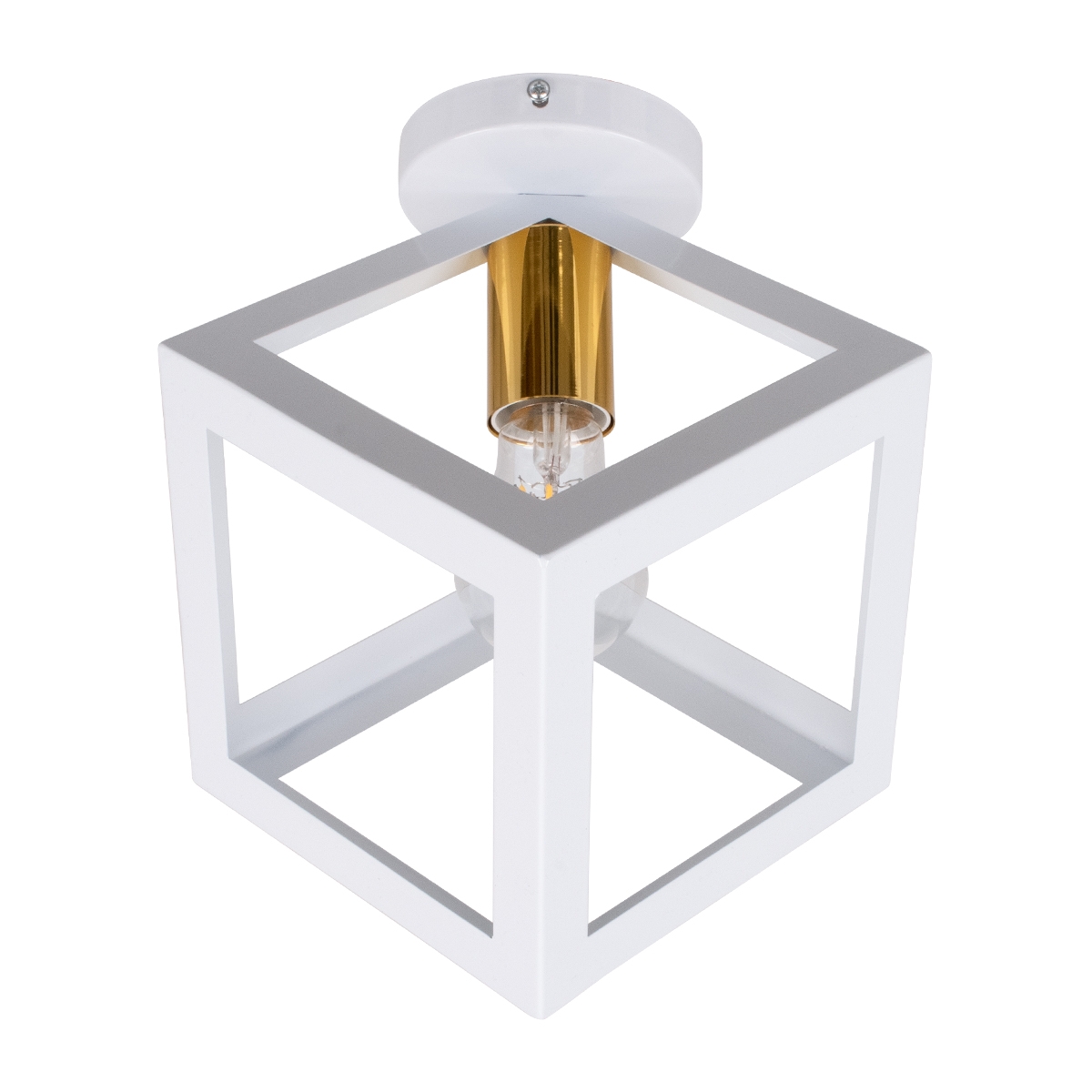 globostar-cube-00800-modern-ceiling-lamp-single-lit-white-metal-mesh-f25-x-y25cm