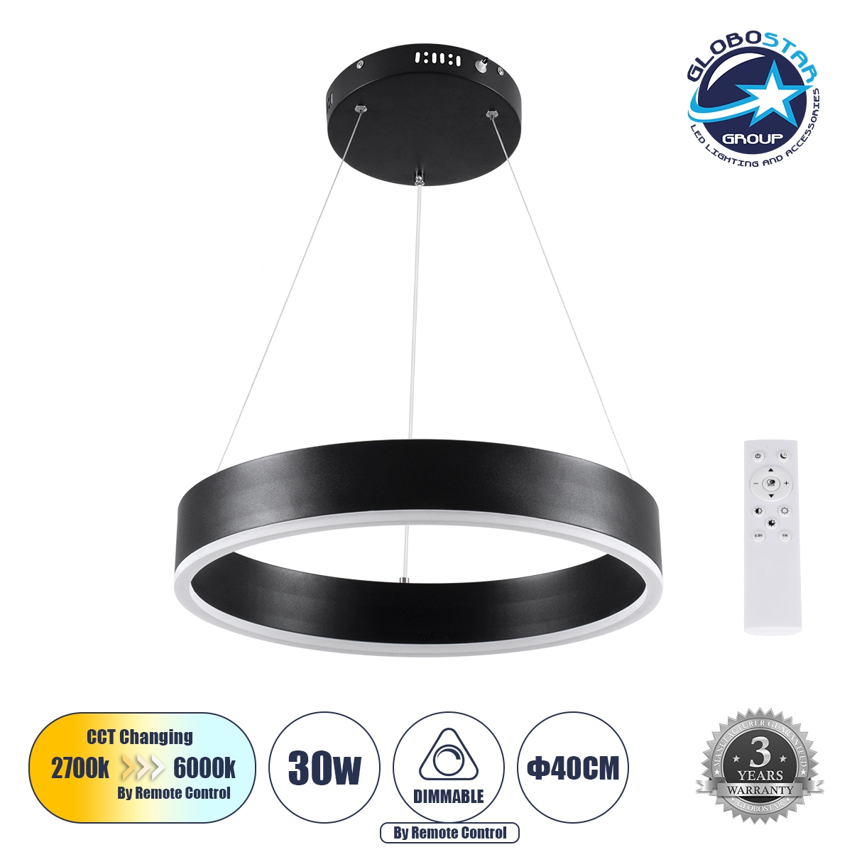 globostar-venom-61173-kremasto-fotistiko-dahtilidi-kiklos-led-cct-30w-3513lm-120-ac-220-240v-enallagi-fotismou-meso-tilehiristiriou-all-in-one-psihro-6000k-fisiko-4500k-thermo-2700k-dimmable-f40cm-mauro-3-years-warranty