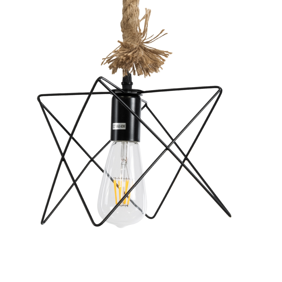 globostar-kazemi-02018-modern-single-light-pendant-lamp-1-x-e27-ac220-240v-ip20-l18-x-w18-x-h17cm-black-metal-with-beige-rope-mesh-5-years-warranty