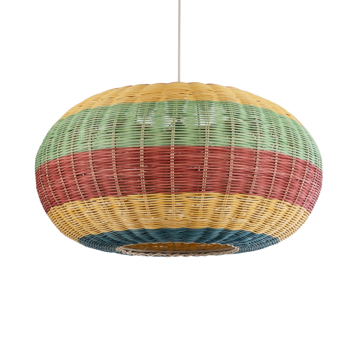 globostar-caballeros-02056-boho-kremasto-fotistiko-orofis-monofoto-1-x-e27-ac220-240v-ip20-f70-x-i36cm-prasino-me-kitrino-ke-ble-me-kokkino-xilino-babou-plegma-5-hronia-egiisi