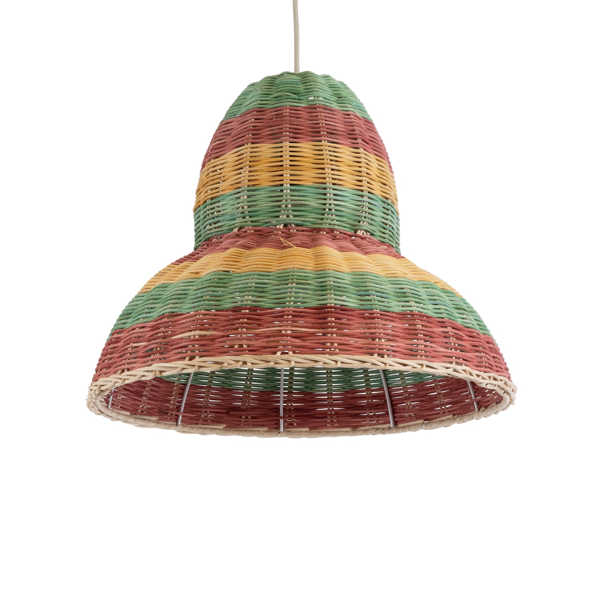 globostar-caballeros-02057-boho-kremasto-fotistiko-orofis-monofoto-1-x-e27-ac220-240v-ip20-f40-x-i30cm-prasino-me-kitrino-ke-bez-me-kokkino-xilino-babou-plegma-kabana-5-hronia-egiisi