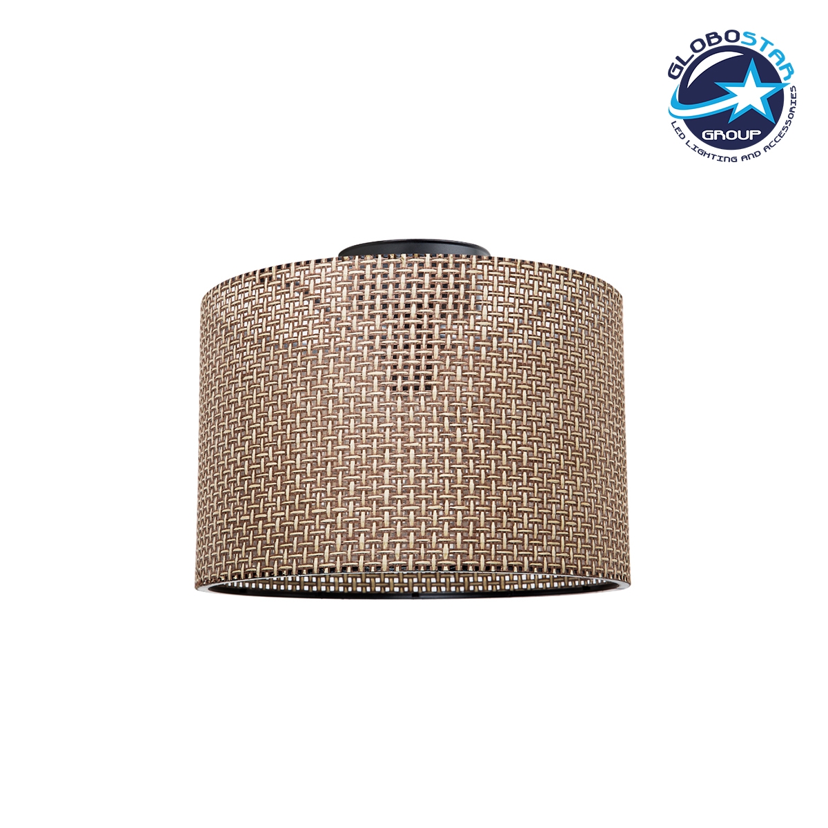 globostar-cilio-203-0151-modern-pendant-lamp-hat-single-light-1-x-e27-ip20-brown-perforated-fabric-l30-x-w30-x-h21cm