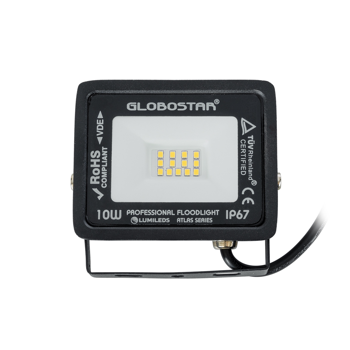 globostar-atlas-61517-professional-led-floodlight-10w-1150lm-120-ac-220-240v-waterproof-ip67-l10-x-w2-x-h8cm-black-warm-white-2700k-lumileds-chips-tüv-rheinland-certified-5-years-warranty