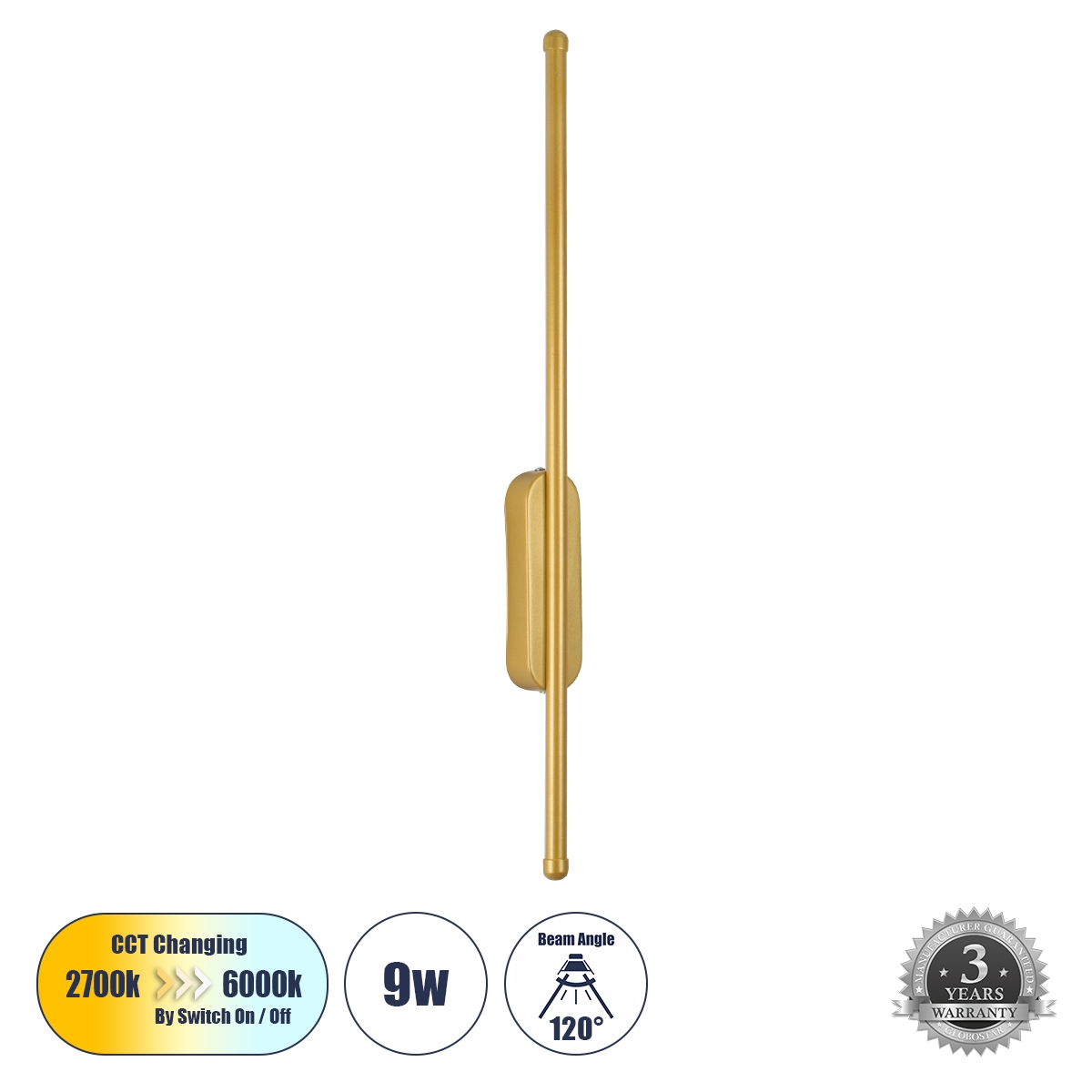 globostar-harlem-61332-wall-lamp-sconces-design-led-cct-9w-1080lm-120-ac-220-240v-toggle-lighting-via-on-off-switch-all-in-one-cold-6000k-natural-4500k-warm-2700k-m5-x-w4-x-h60cm-gold-3-years-warranty